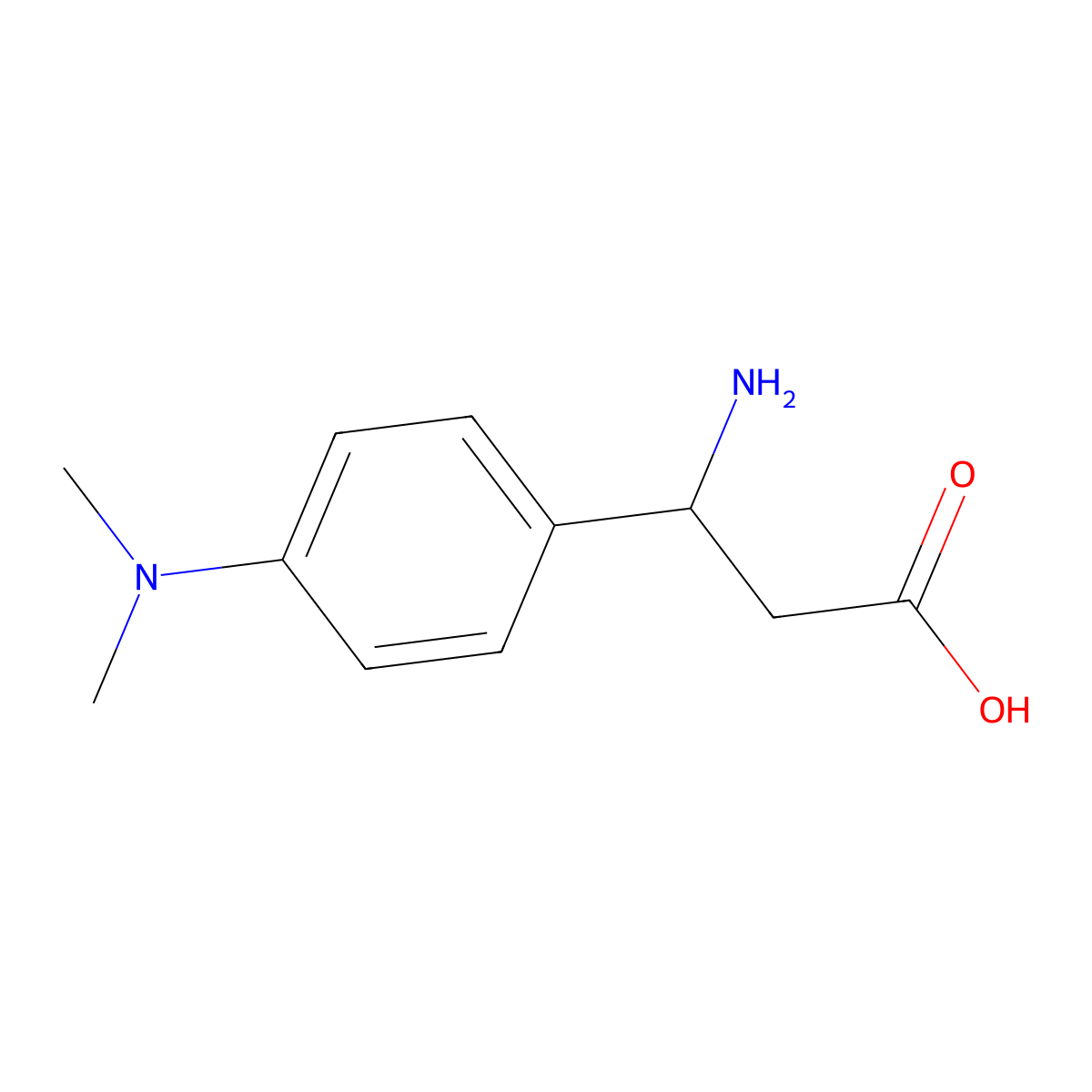 3-Amino-3-(4-(dimethylamino)phenyl)propanoic acid molecular structure, CAS 282524-80-5