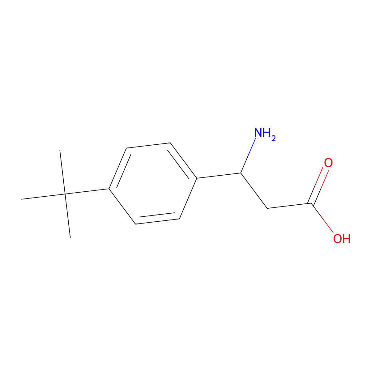 3-Amino-3-(4-tert-butylphenyl)propanoic acid molecular structure, CAS 282524-82-7