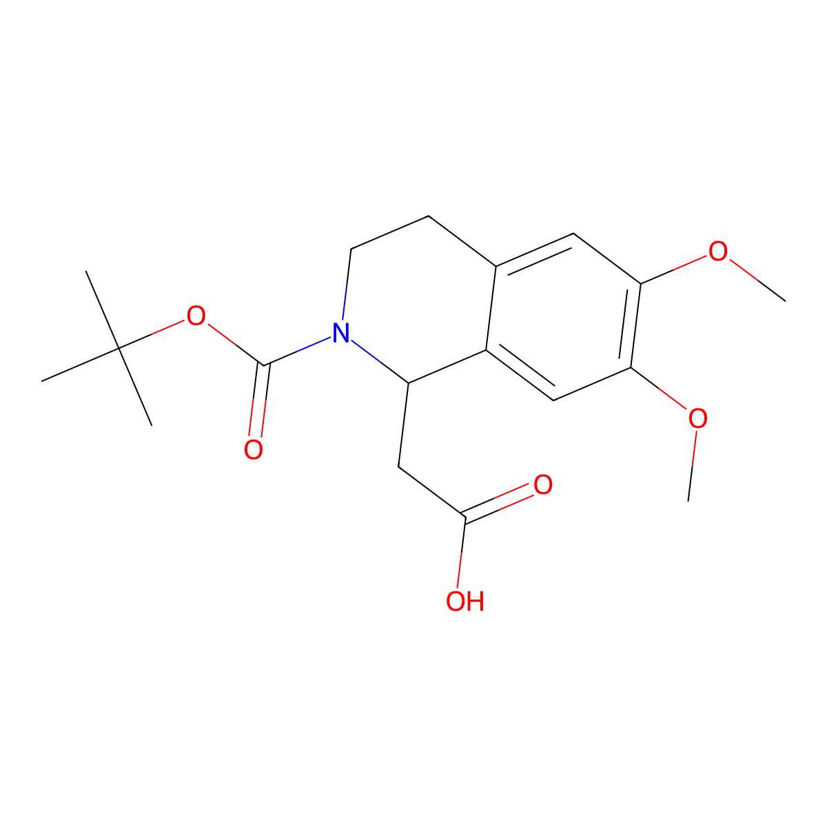 1-Carboxymethyl-6,7-dimethoxy-3,4-dihydro-1H-isoquinoline-2-carboxylic acid tert-butyl ester molecular structure, CAS 282524-92-9