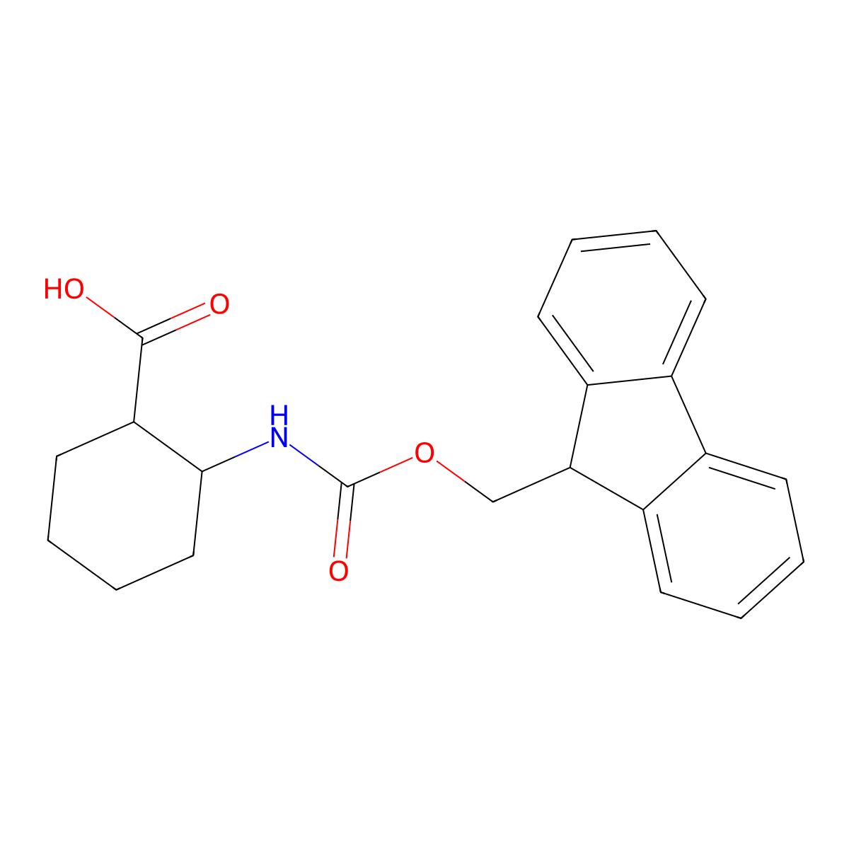 2-(9H-fluoren-9-ylmethoxycarbonylamino)cyclohexane-1-carboxylic Acid molecular structure, CAS 282524-96-3