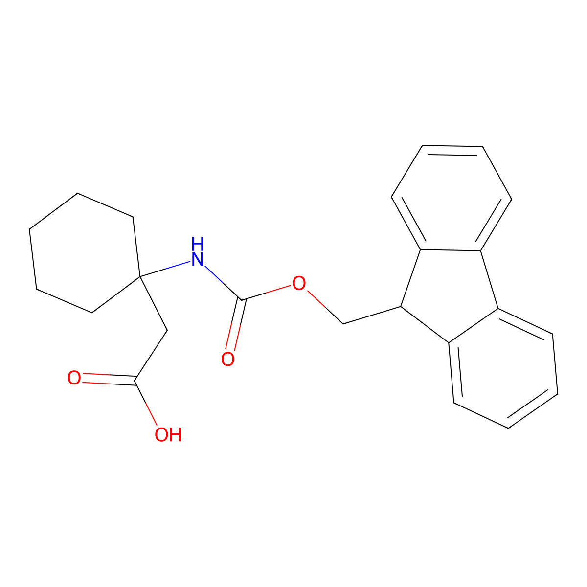 Fmoc-1-amino-cyclohexane acetic acid molecular structure, CAS 282524-98-5