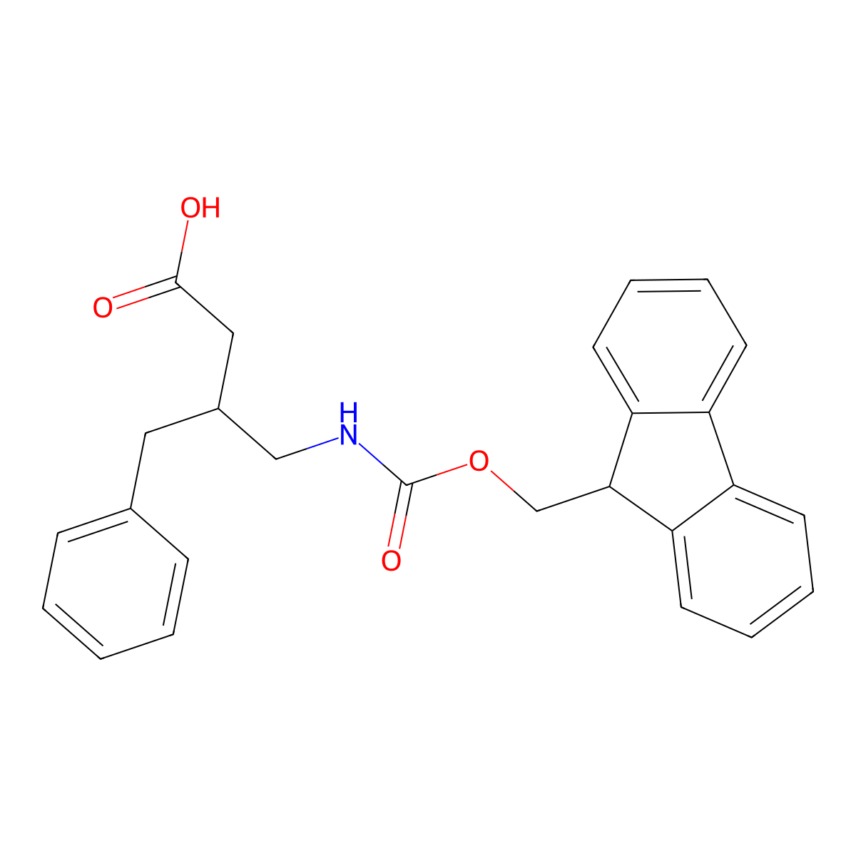 3-(((((9H-fluoren-9-yl)methoxy)carbonyl)amino)methyl)-4-phenylbutanoic acid molecular structure, CAS 282525-01-3