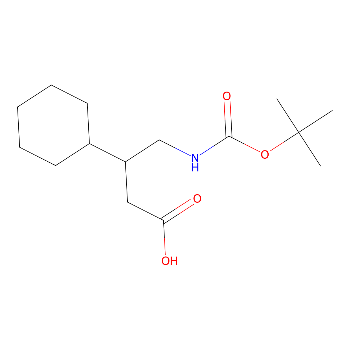 4-{[(Tert-butoxy)carbonyl]amino}-3-cyclohexylbutanoic acid molecular structure, CAS 282525-07-9