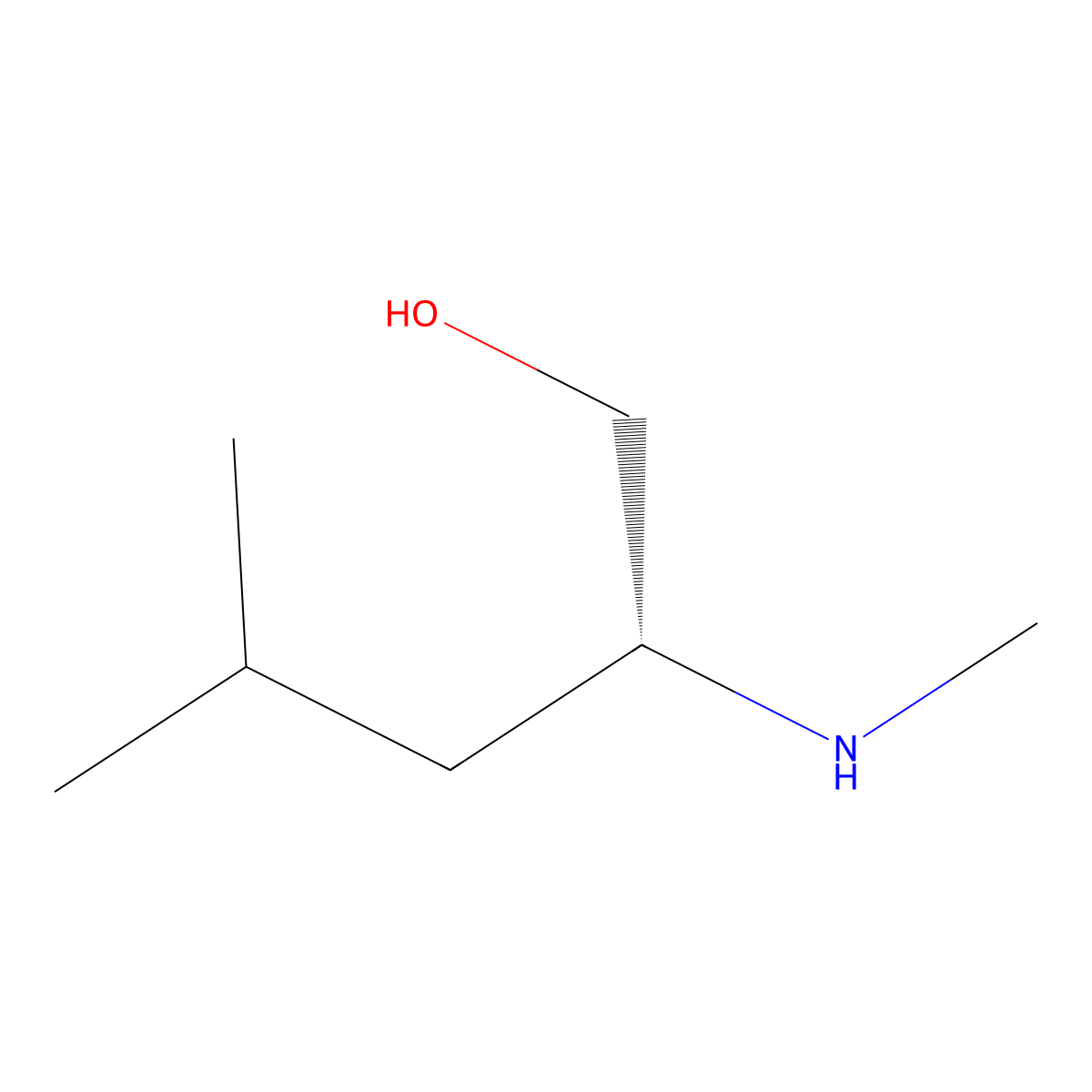 (2R)-4-methyl-2-(methylamino)pentan-1-ol molecular structure, CAS 282525-49-9