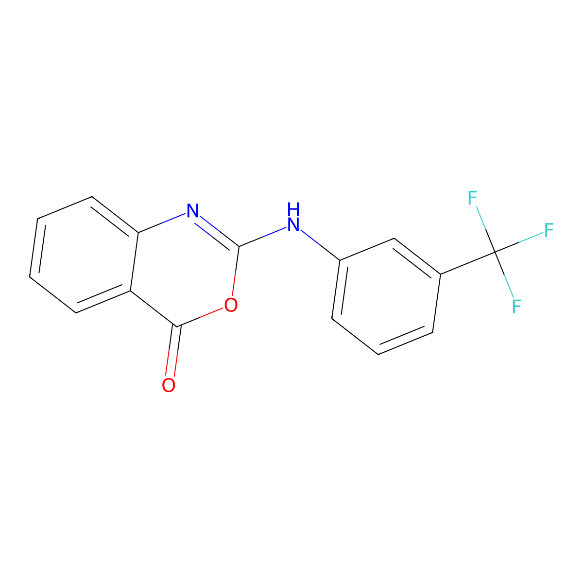 2-[3-(trifluoromethyl)anilino]-4H-3,1-benzoxazin-4-one molecular structure, CAS 282529-88-8