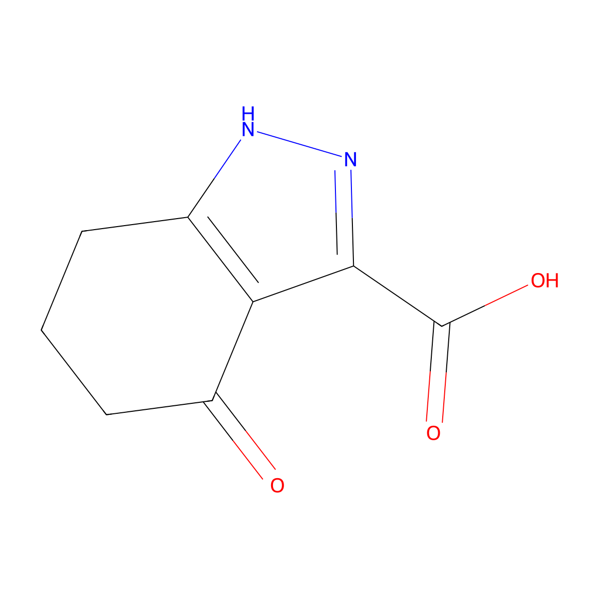 4-oxo-4,5,6,7-tetrahydro-1H-indazole-3-carboxylic acid molecular structure, CAS 282541-68-8