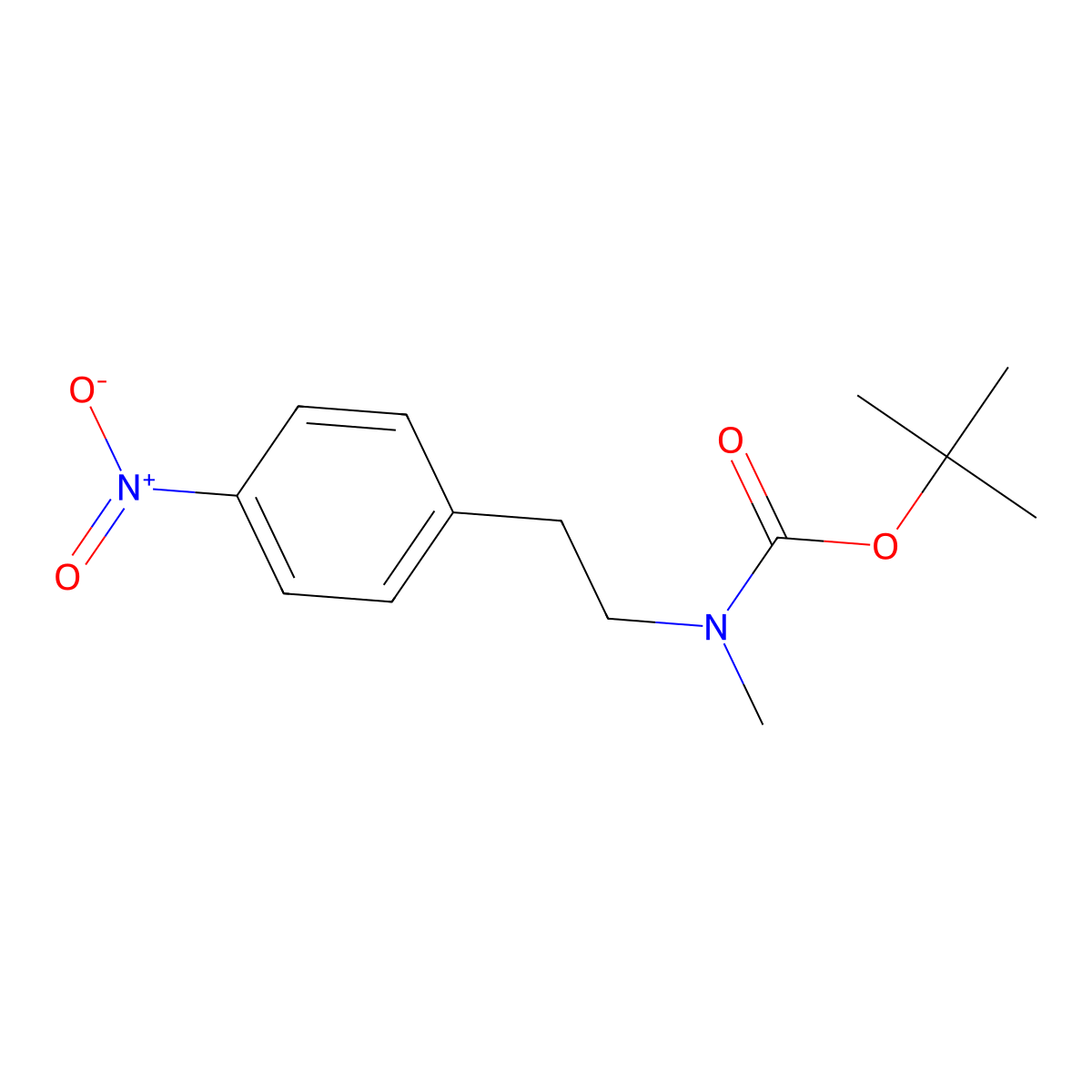 tert-butyl N-methyl-N-[2-(4-nitrophenyl)ethyl]carbamate molecular structure, CAS 282541-70-2