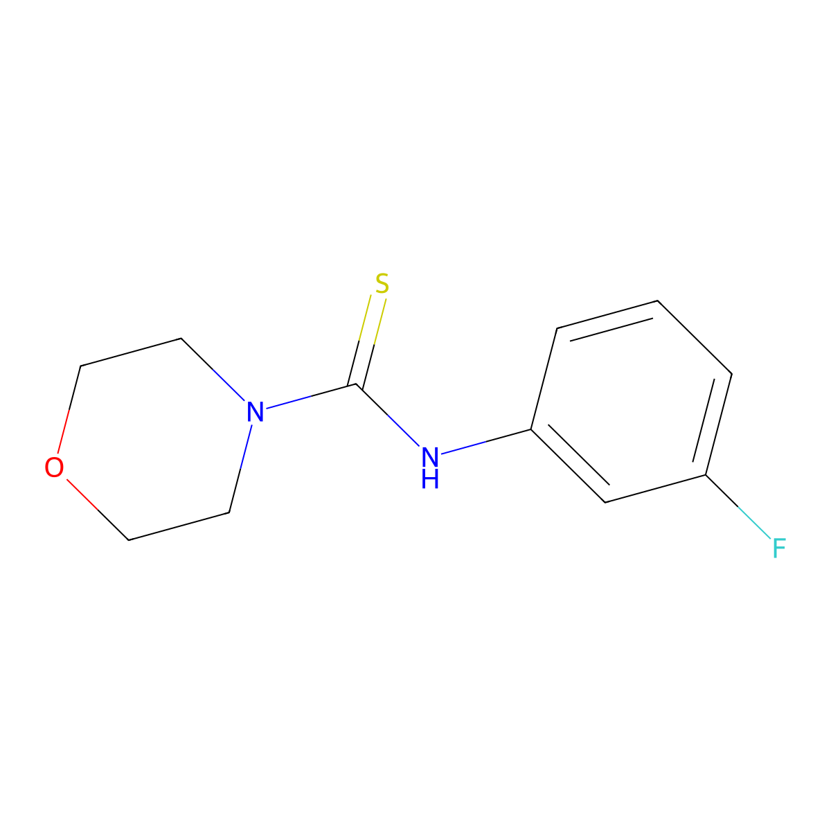 N-(3-fluorophenyl)morpholine-4-carbothioamide molecular structure, CAS 282541-90-6