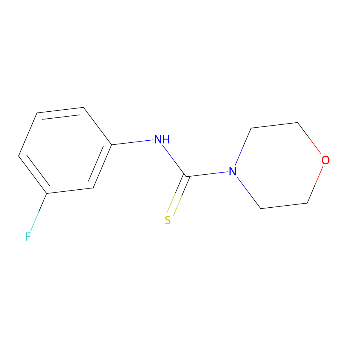 N-(3-fluorophenyl)morpholine-4-carbothioamide molecular structure, CAS 282541-90-6