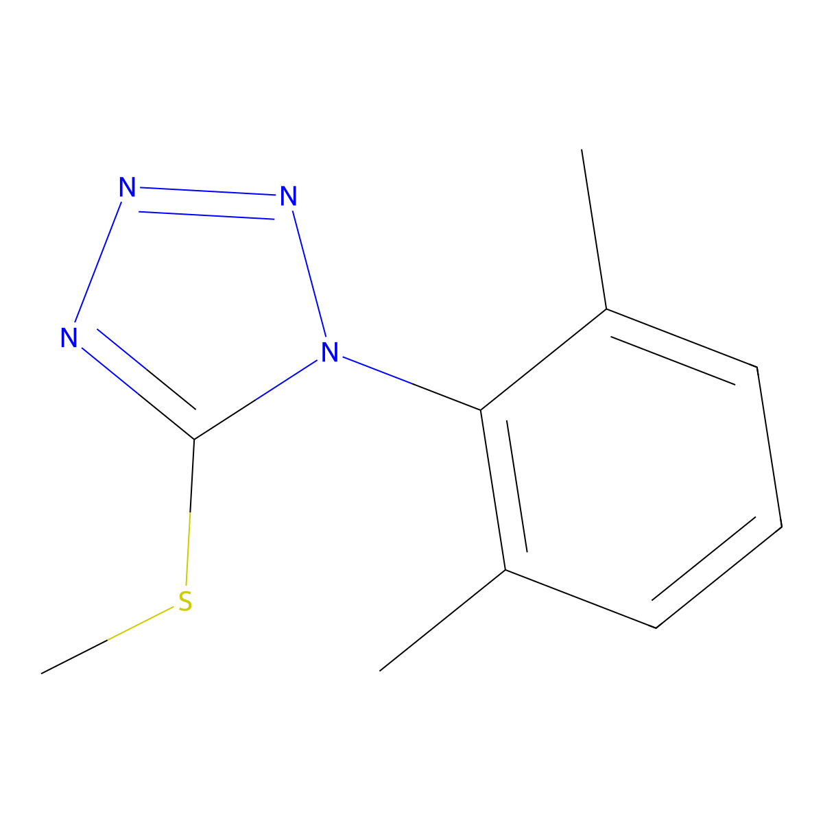1-(2,6-Dimethylphenyl)-5-methylsulfanyltetrazole molecular structure, CAS 282541-91-7