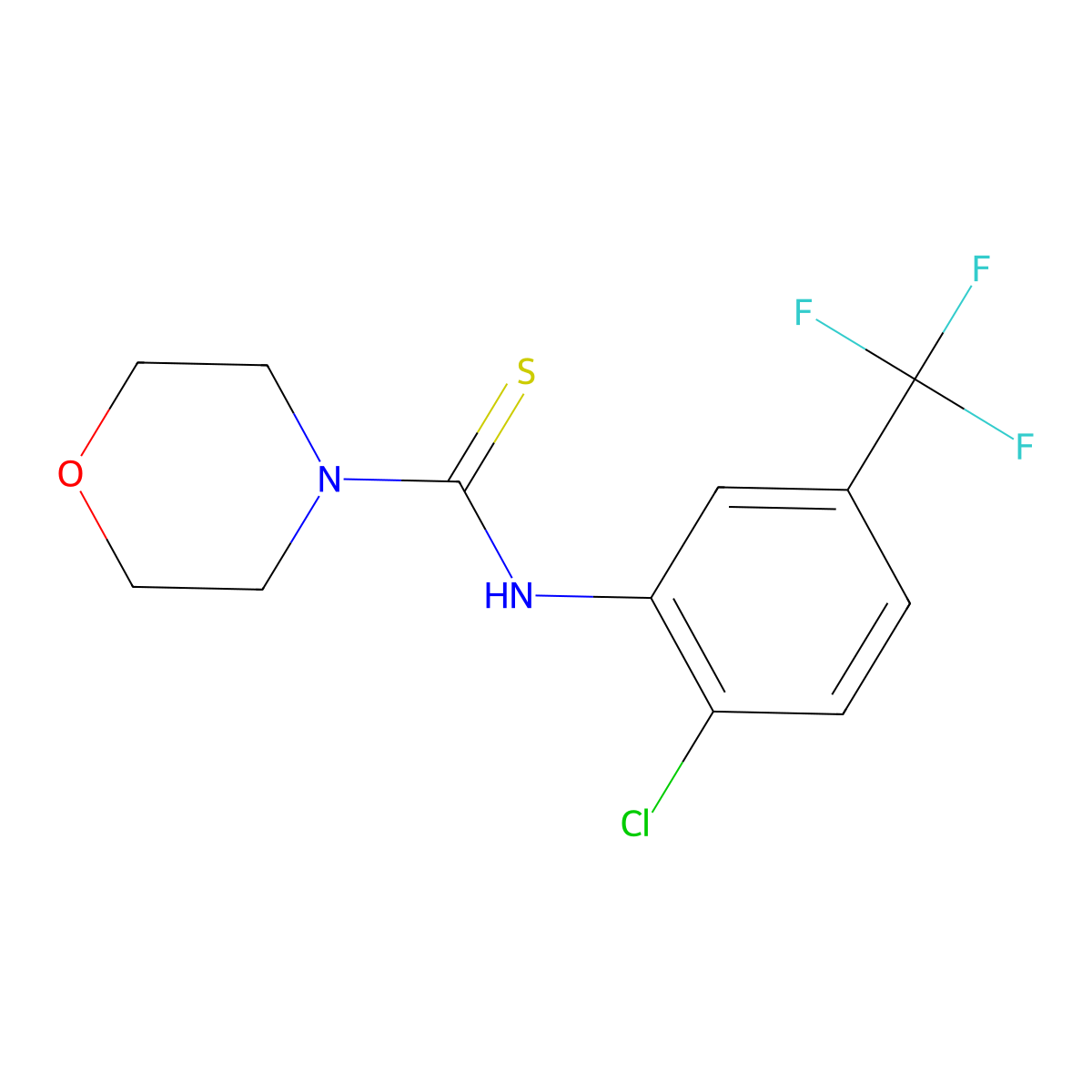 N-[2-chloro-5-(trifluoromethyl)phenyl]morpholine-4-carbothioamide molecular structure, CAS 282542-08-9