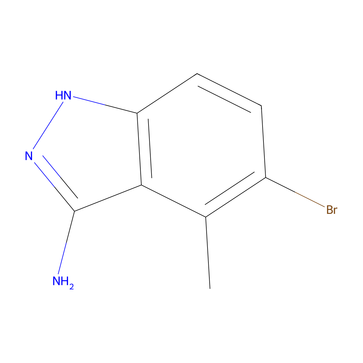5-Bromo-4-methyl-1H-indazol-3-ylamine molecular structure, CAS 2825465-47-0