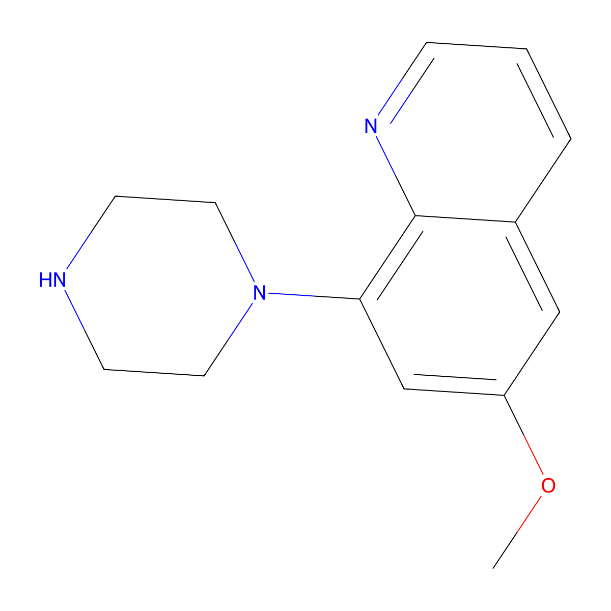 6-Methoxy-8-(piperazin-1-YL)quinoline molecular structure, CAS 282547-38-0