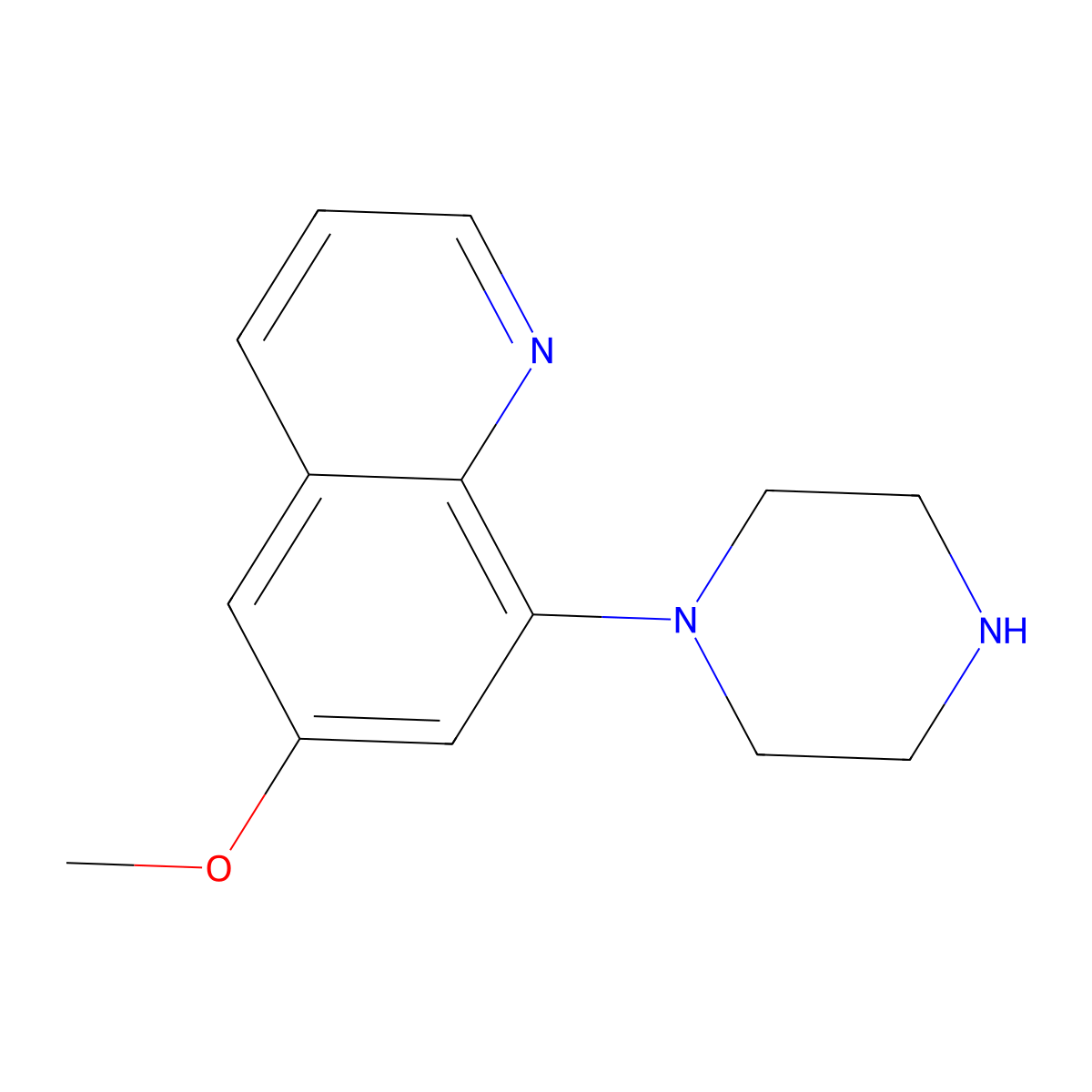 6-Methoxy-8-(piperazin-1-YL)quinoline molecular structure, CAS 282547-38-0