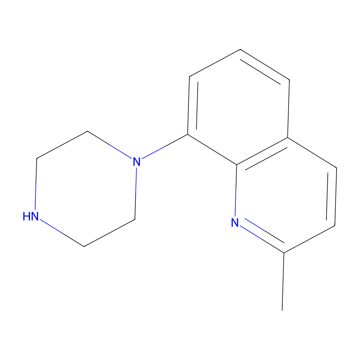 2-Methyl-8-(piperazin-1-yl)quinoline molecular structure, CAS 282547-42-6