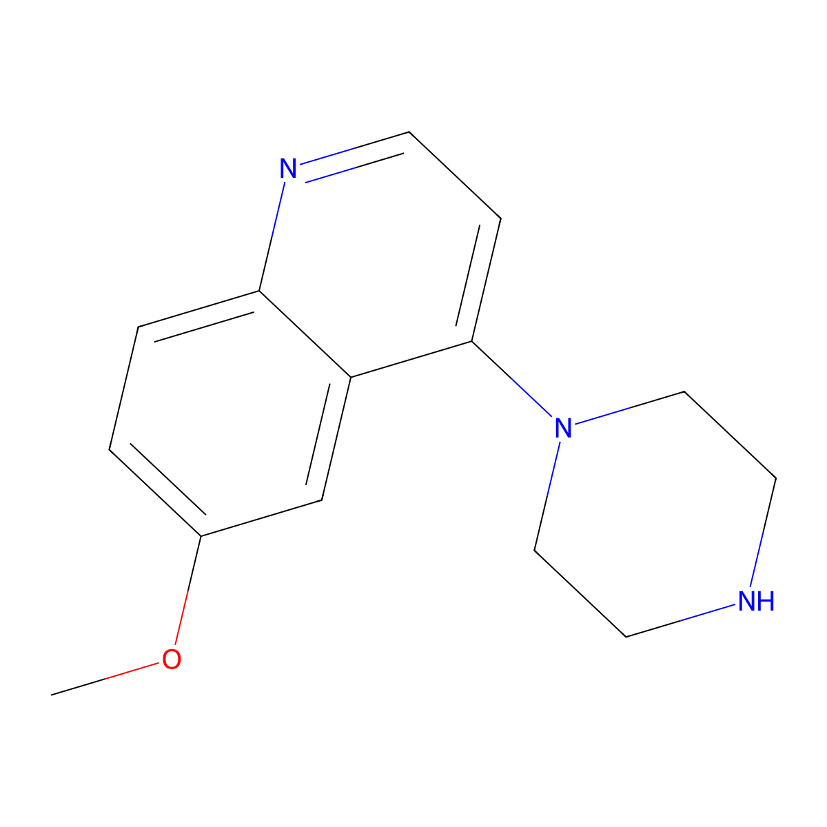 6-Methoxy-4-(piperazin-1-yl)quinoline molecular structure, CAS 282547-43-7