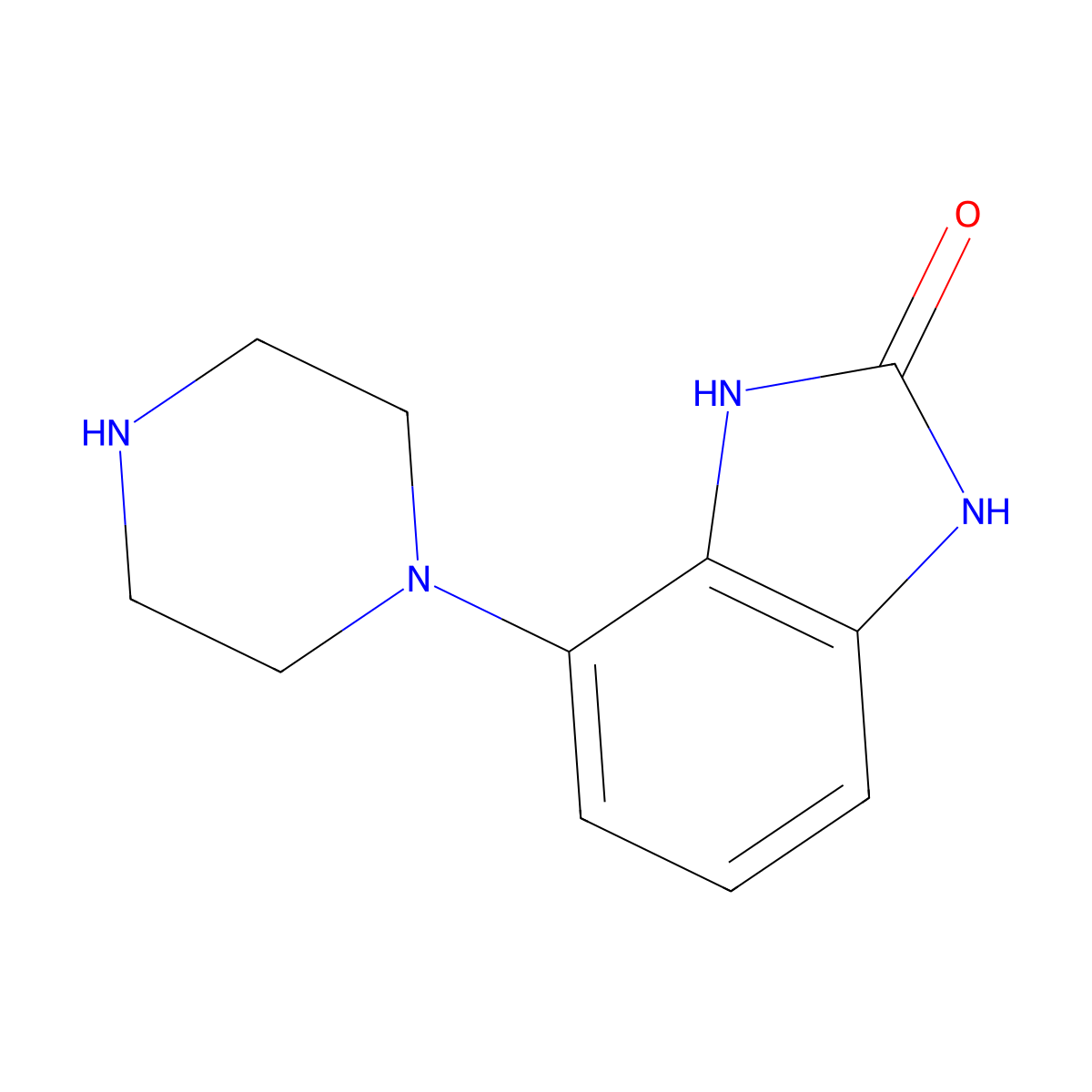 4-(Piperazin-1-yl)-2,3-dihydro-1H-1,3-benzodiazol-2-one molecular structure, CAS 282547-66-4