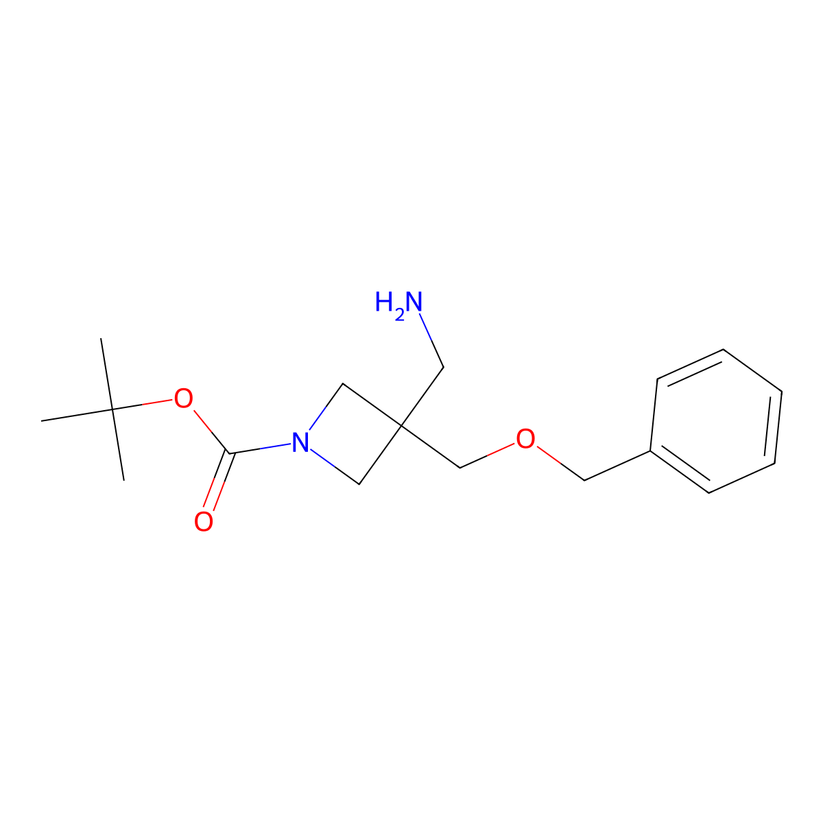 Tert-butyl 3-(aminomethyl)-3-[(benzyloxy)methyl]azetidine-1-carboxylate molecular structure, CAS 2825474-72-2