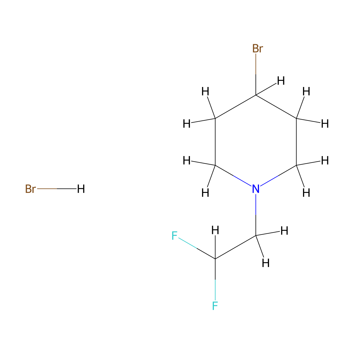 4-Bromo-1-(2,2-difluoroethyl)piperidine Hydrobromide molecular structure, CAS 2825481-70-5