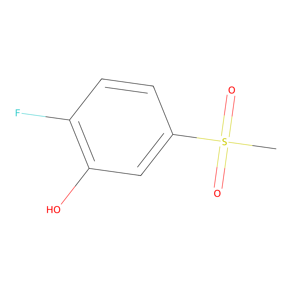 2-Fluoro-5-(methylsulfonyl)phenol molecular structure, CAS 2825483-34-7