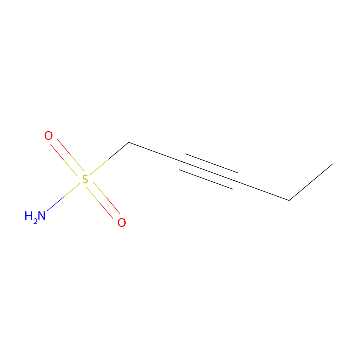 Pent-2-yne-1-sulfonamide molecular structure, CAS 2825925-46-8