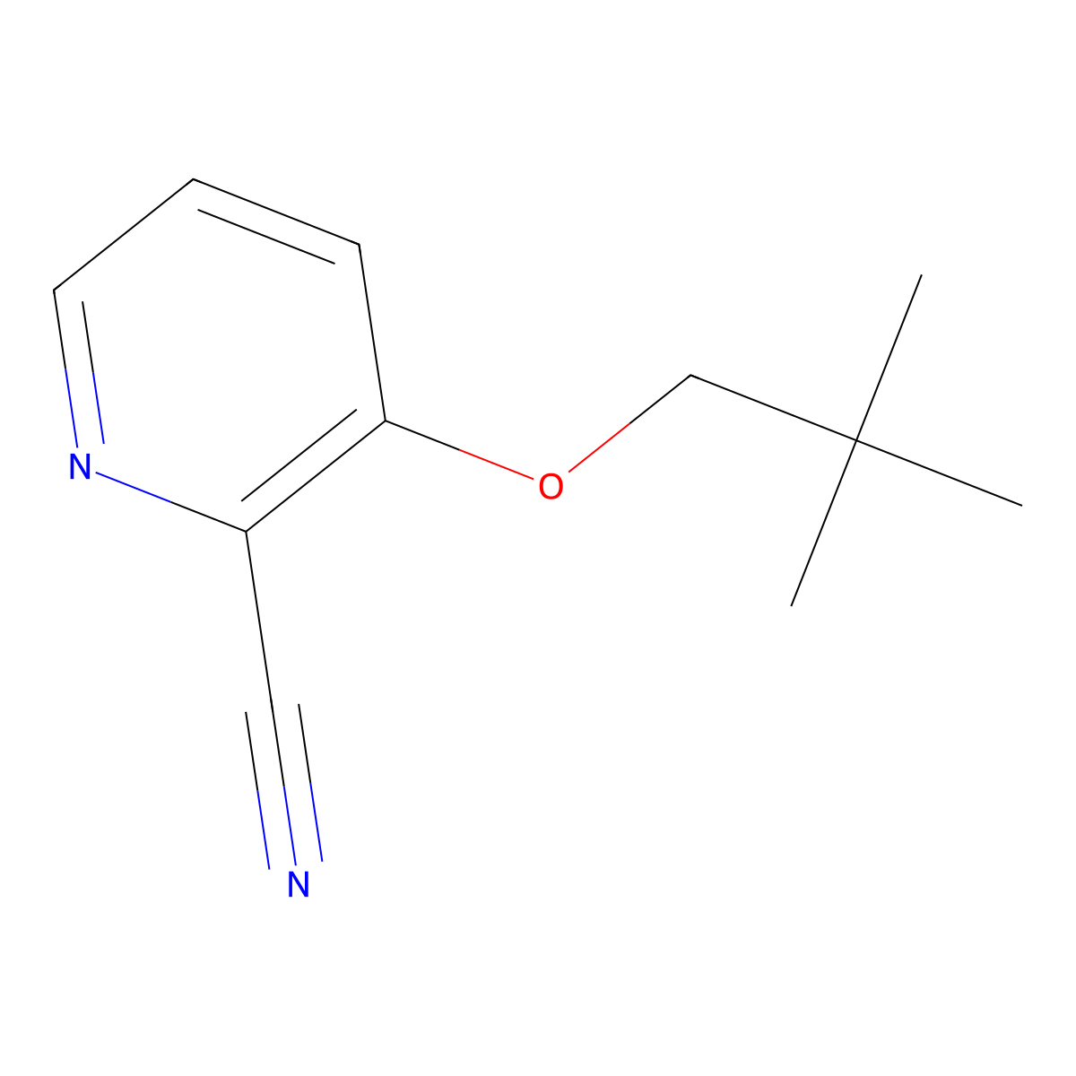 3-(Neopentyloxy)picolinonitrile molecular structure, CAS 2825954-32-1