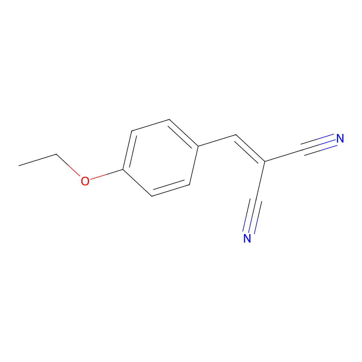 (4-Ethoxybenzylidene)malononitrile molecular structure, CAS 2826-27-9