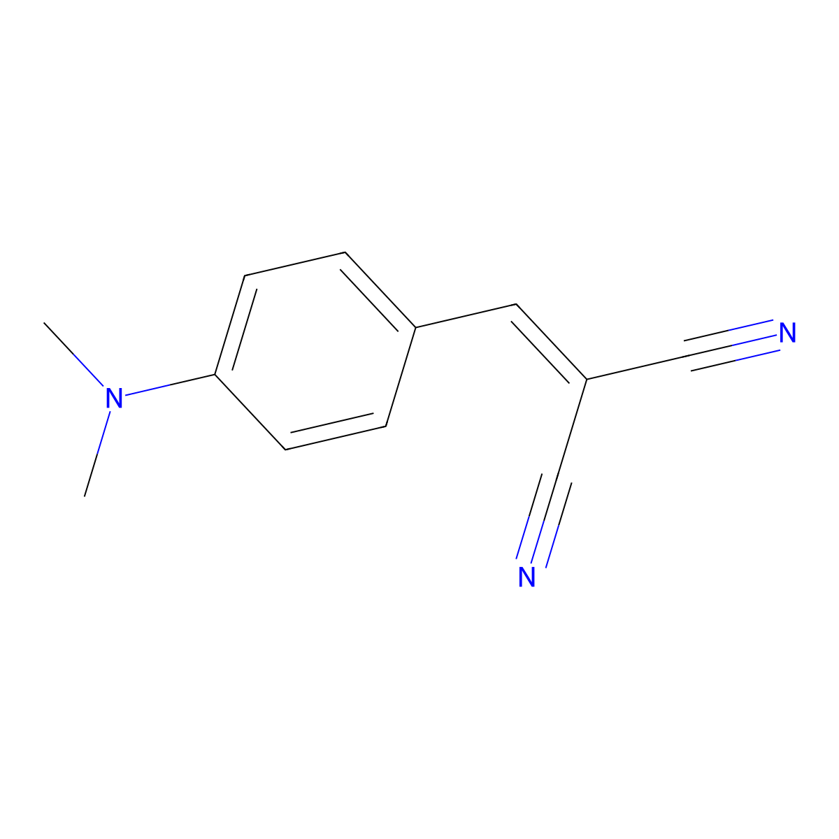 2-(4-(Dimethylamino)benzylidene)malononitrile molecular structure, CAS 2826-28-0