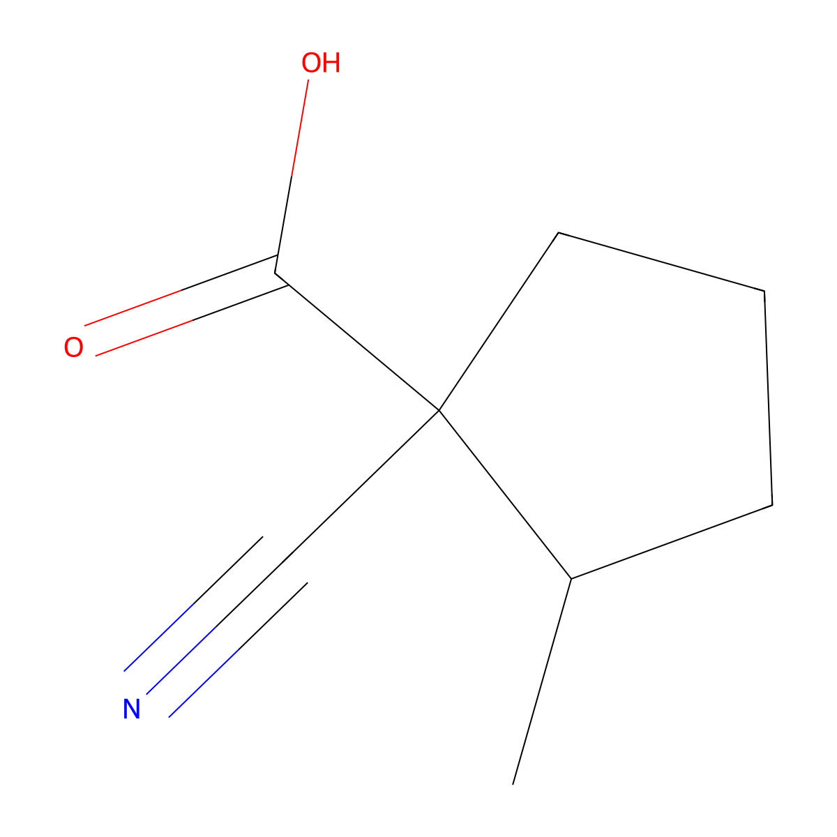 1-Cyano-2-methylcyclopentane-1-carboxylic acid molecular structure, CAS 2826-44-0