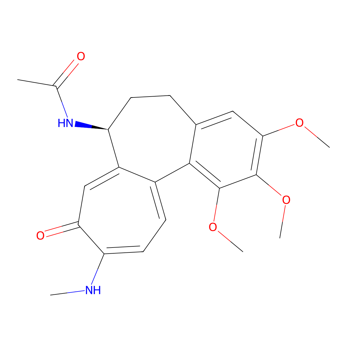 N-((7S)-5,6,7,9-Tetrahydro-1,2,3-trimethoxy-10-(methylamino)-9-oxobenzo(a)heptalen-7-yl)acetamide molecular structure, CAS 2826-80-4