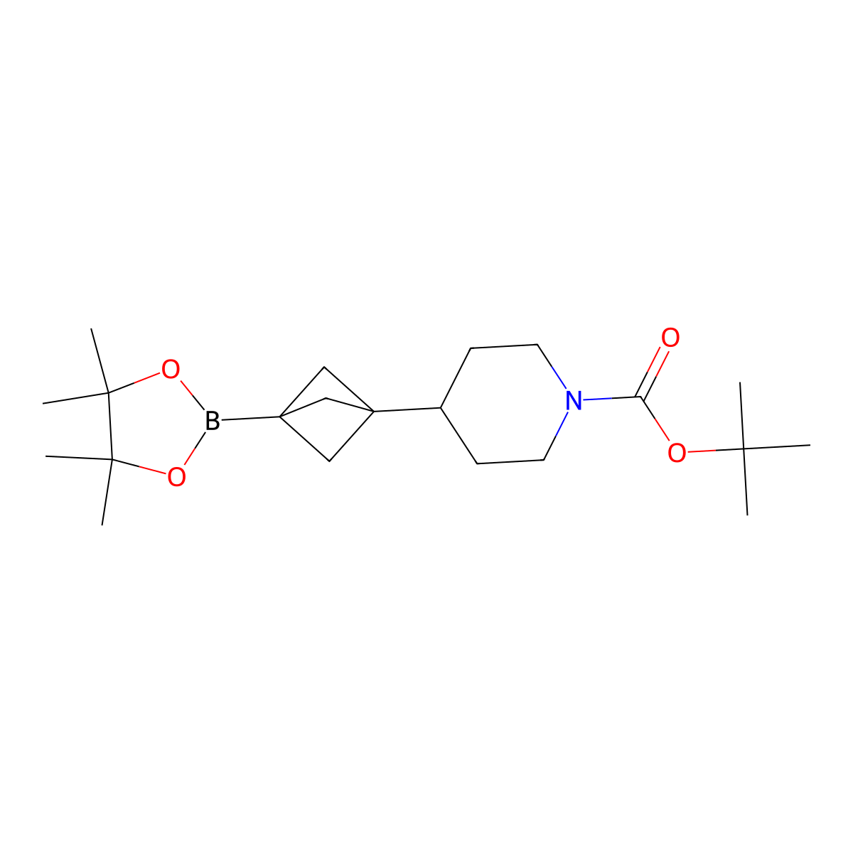 Tert-butyl 4-[3-(4,4,5,5-tetramethyl-1,3,2-dioxaborolan-2-yl)bicyclo[1.1.1]pentan-1-yl]piperidine-1-carboxylate molecular structure, CAS 2826263-67-4
