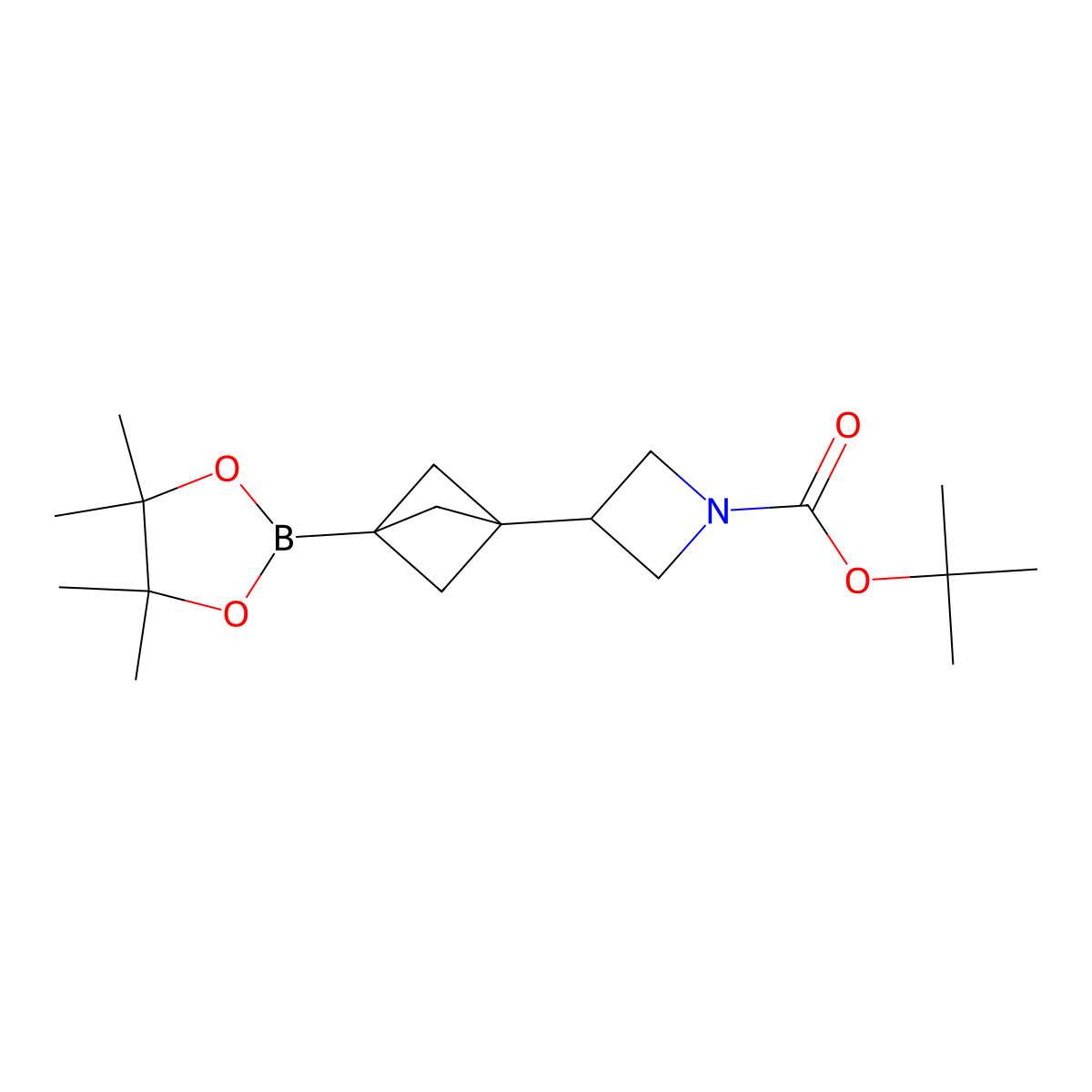 Tert-butyl 3-(3-(4,4,5,5-tetramethyl-1,3,2-dioxaborolan-2-YL)bicyclo[1.1.1]pentan-1-YL)azetidine-1-carboxylate molecular structure, CAS 2826264-08-6