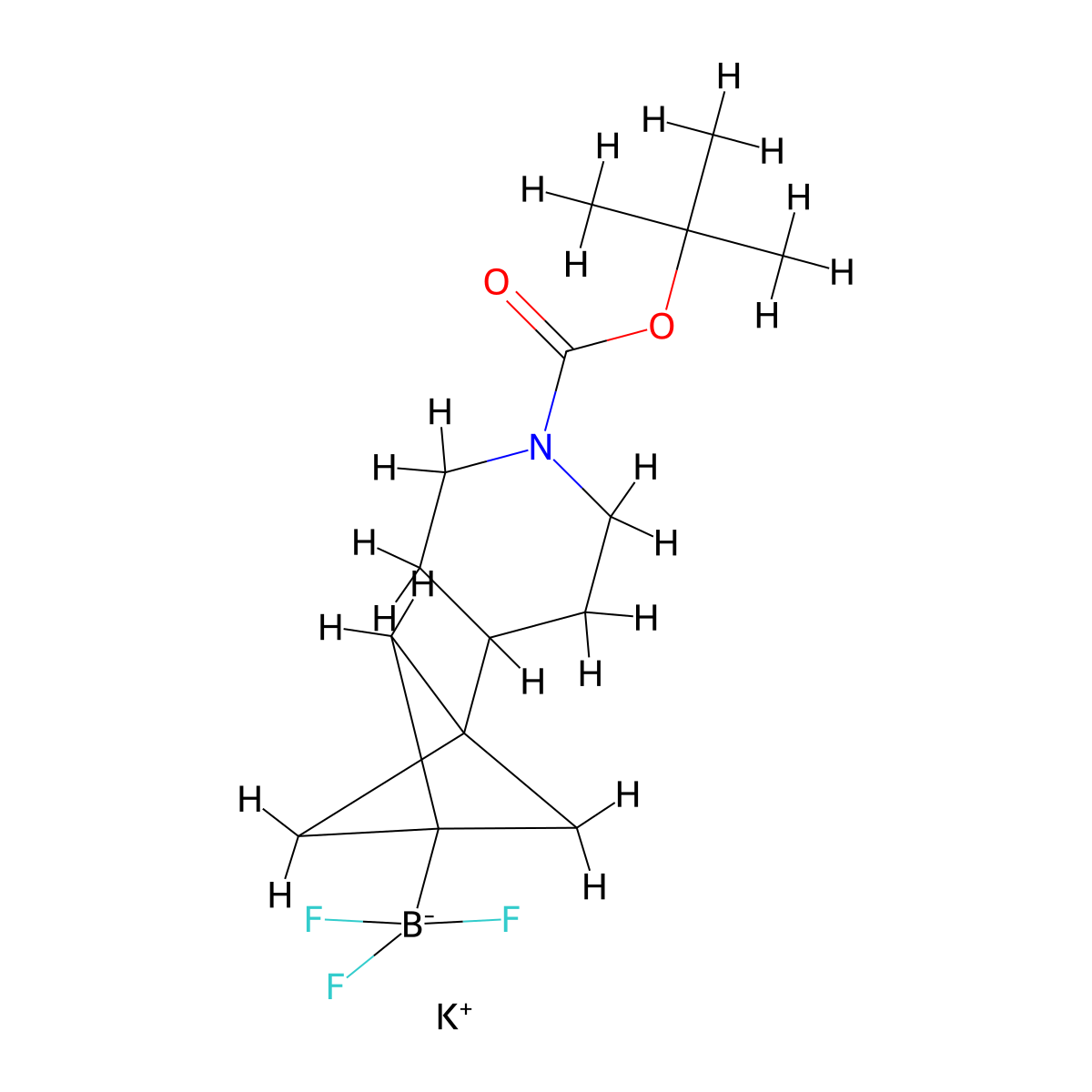 Potassium (3-{1-[(tert-butoxy)carbonyl]piperidin-4-yl}bicyclo[1.1.1]pentan-1-yl)trifluoroboranuide molecular structure, CAS 2826264-35-9