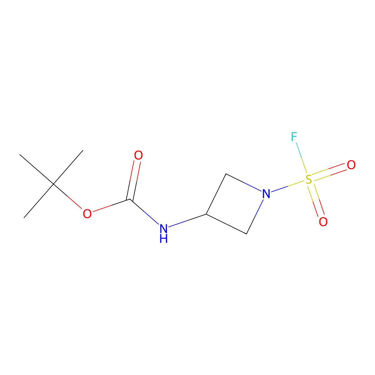 tert-butyl N-[1-(fluorosulfonyl)azetidin-3-yl]carbamate molecular structure, CAS 2826542-34-9