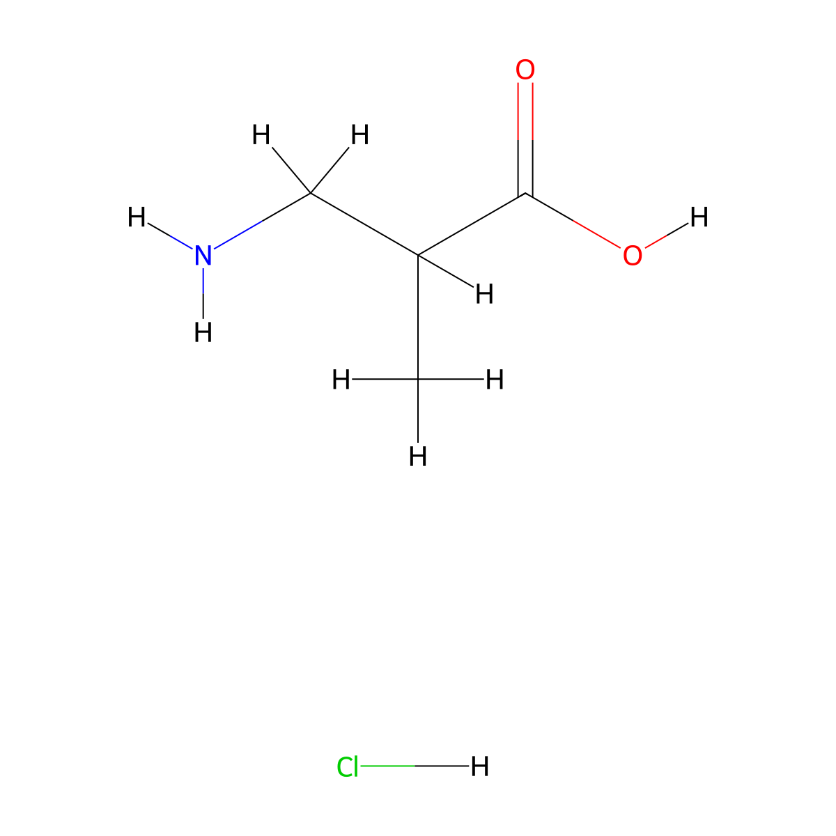 3-Amino-2-methylpropanoic acid hydrochloride molecular structure, CAS 28267-25-6