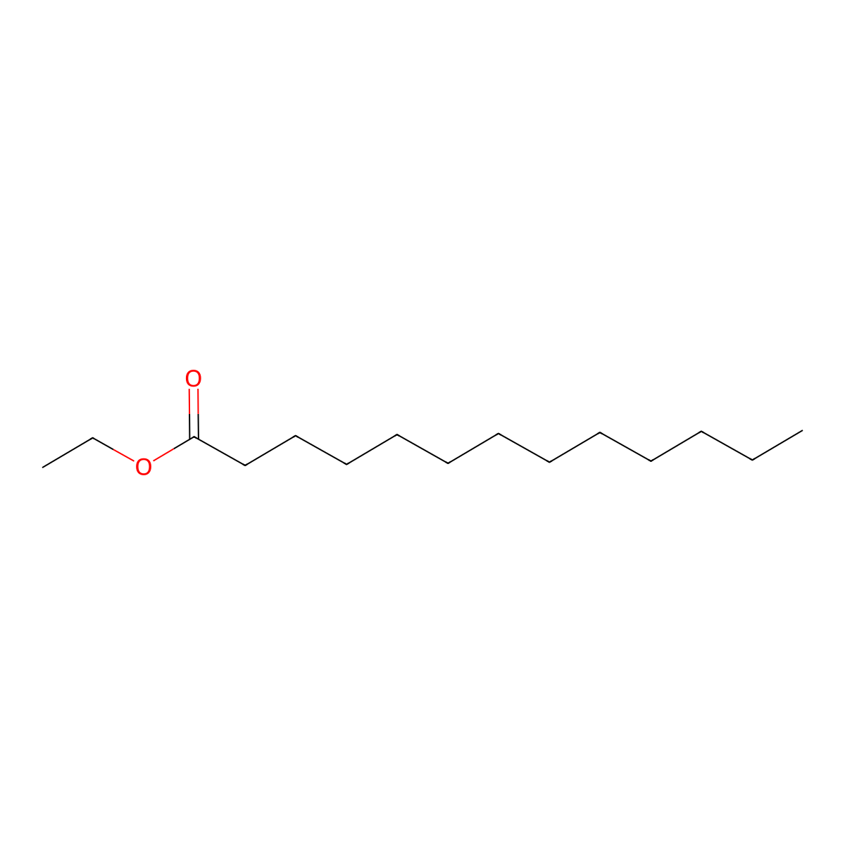Ethyl tridecanoate molecular structure, CAS 28267-29-0
