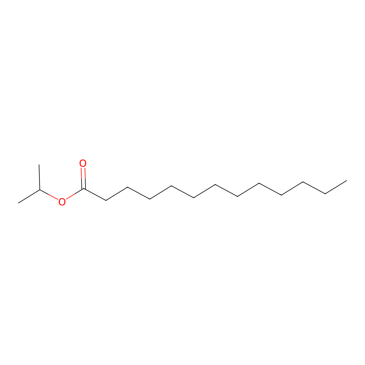 Isopropyl tridecanoate molecular structure, CAS 28267-30-3