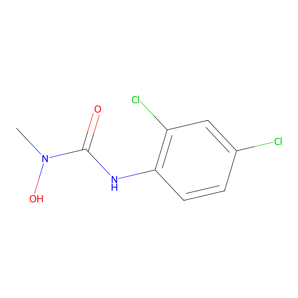 N'-(2,4-dichlorophenyl)-N-hydroxy-N-methylurea molecular structure, CAS 28267-53-0
