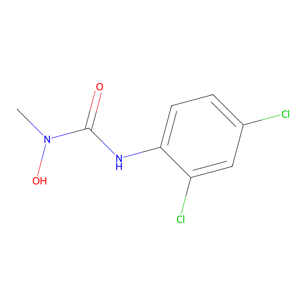 N'-(2,4-dichlorophenyl)-N-hydroxy-N-methylurea molecular structure, CAS 28267-53-0