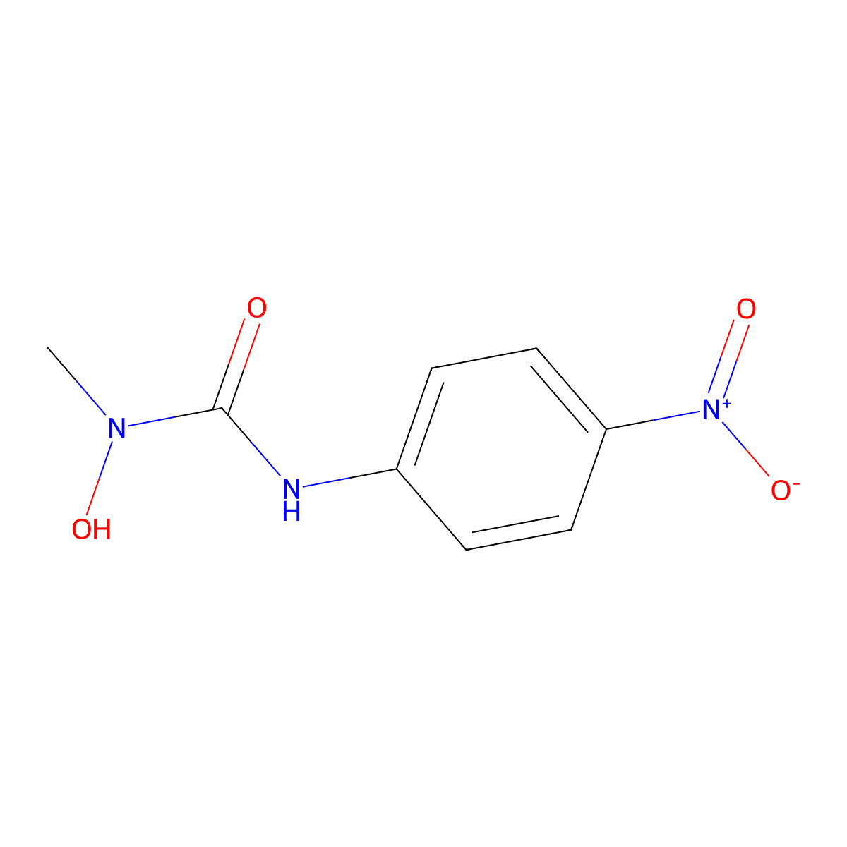 N-hydroxy-N-methyl-N'-(4-nitrophenyl)urea molecular structure, CAS 28267-57-4