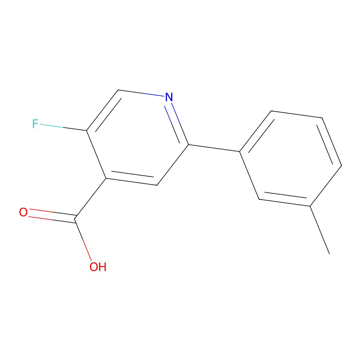 5-Fluoro-2-(m-tolyl)isonicotinic acid molecular structure, CAS 2826713-25-9