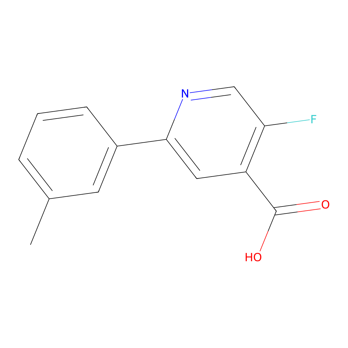 5-Fluoro-2-(m-tolyl)isonicotinic acid molecular structure, CAS 2826713-25-9