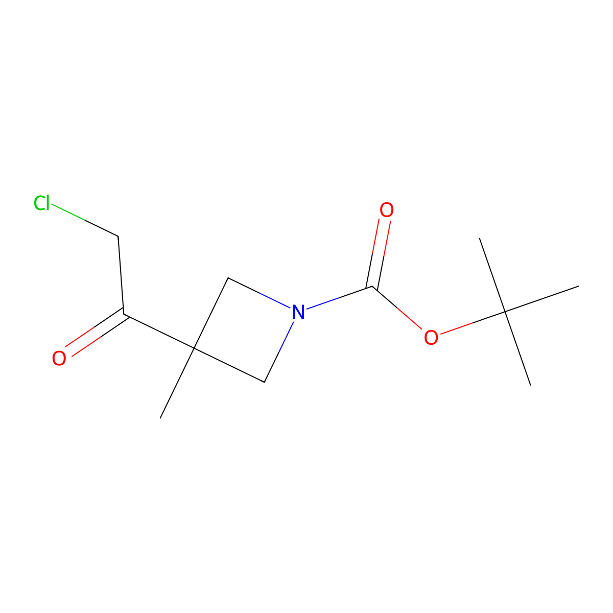 Tert-butyl 3-(2-chloroacetyl)-3-methylazetidine-1-carboxylate molecular structure, CAS 2826799-73-7