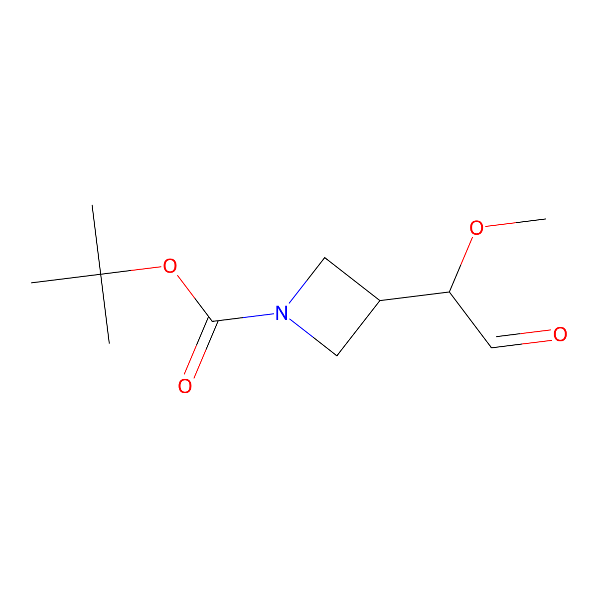 Tert-butyl 3-(1-methoxy-2-oxoethyl)azetidine-1-carboxylate molecular structure, CAS 2826809-74-7