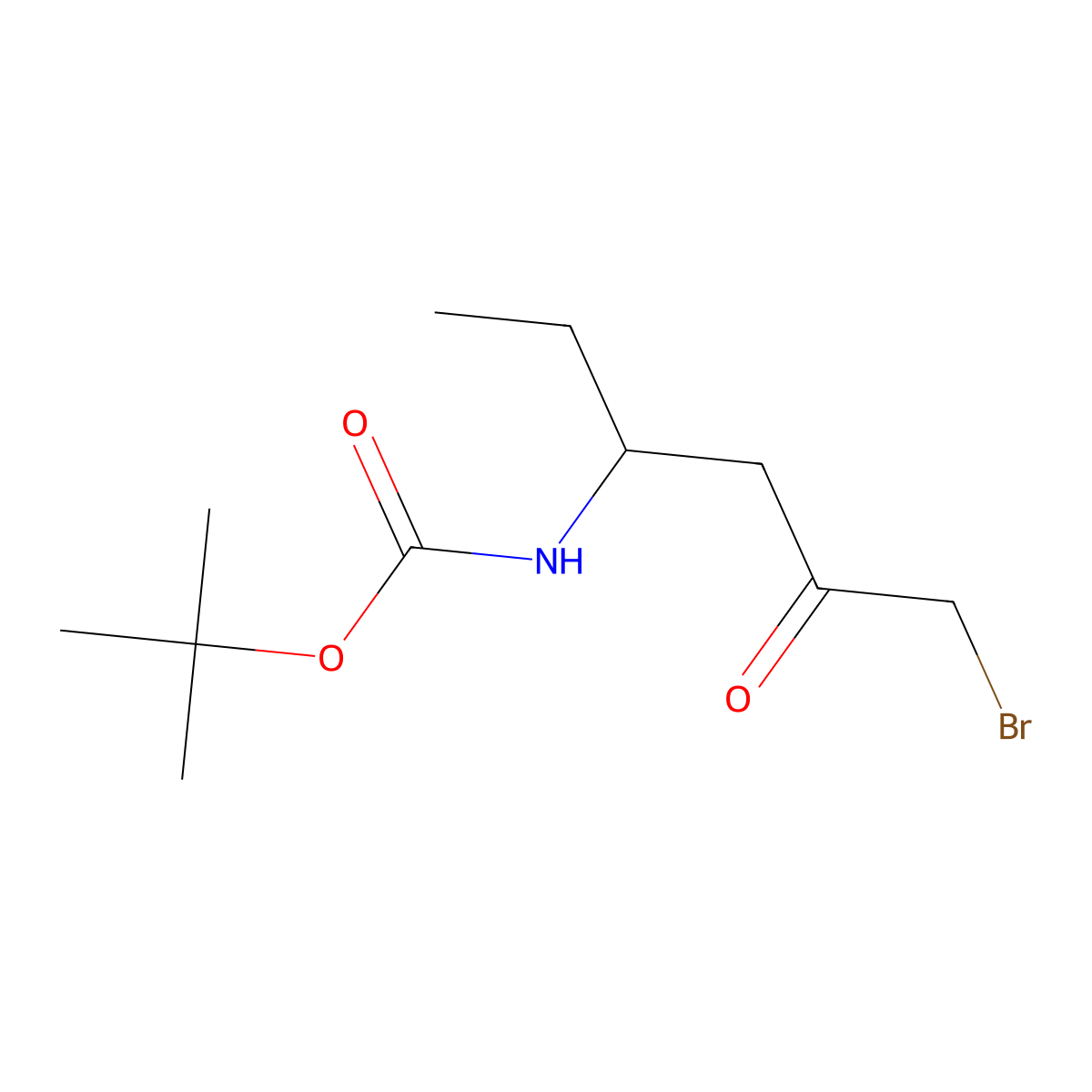 tert-butyl N-[(3S)-6-bromo-5-oxohexan-3-yl]carbamate molecular structure, CAS 2826976-72-9