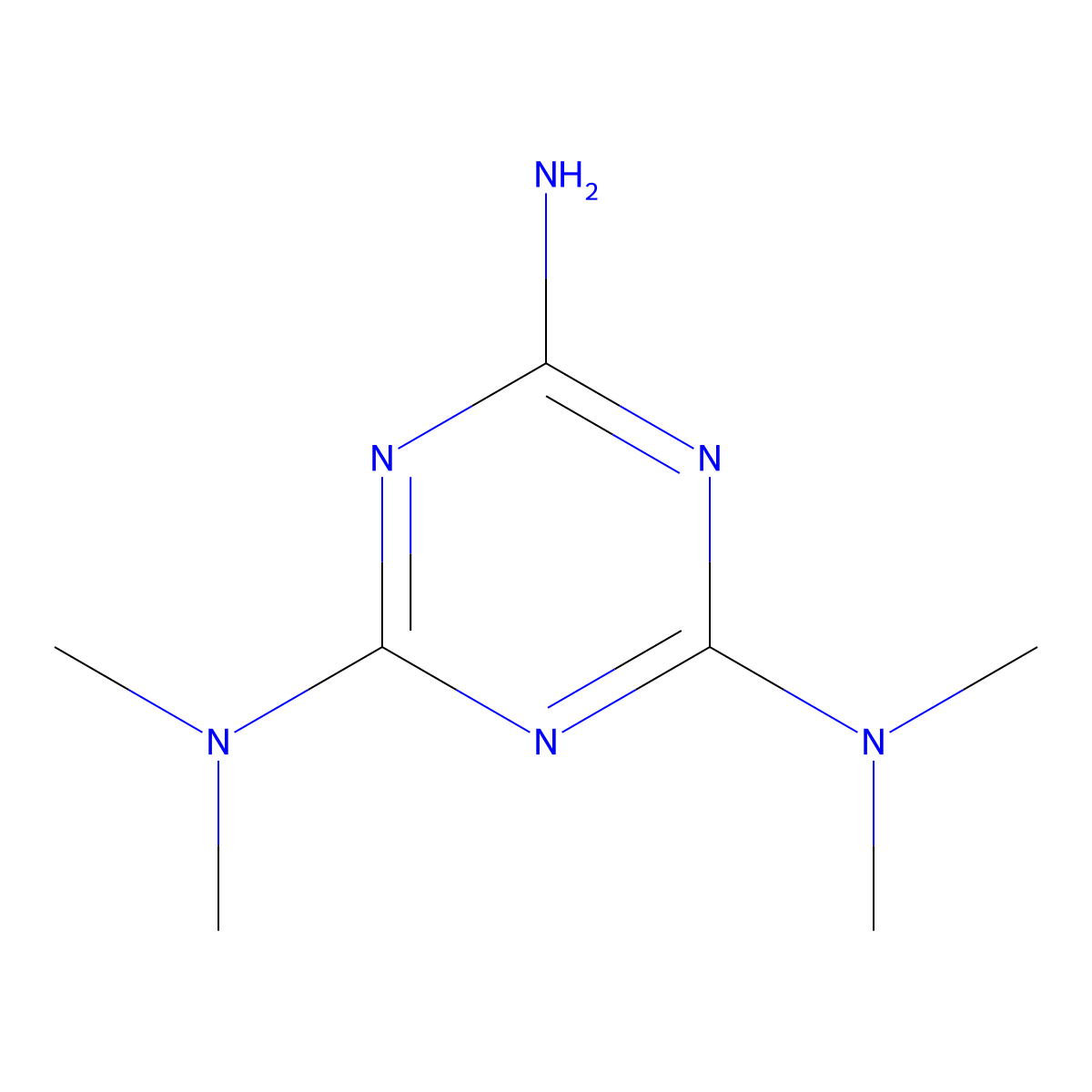 2-Amino-4,6-bis(dimethylamino)-1,3,5-triazine molecular structure, CAS 2827-47-6