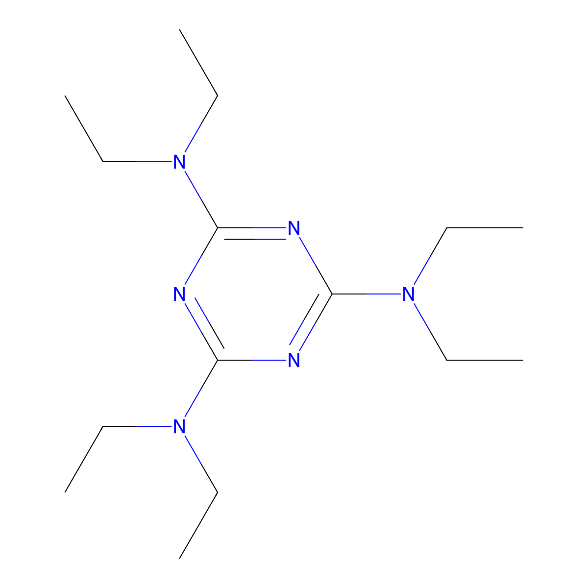 2,4,6-Tris(diethylamino)-1,3,5-triazine molecular structure, CAS 2827-49-8