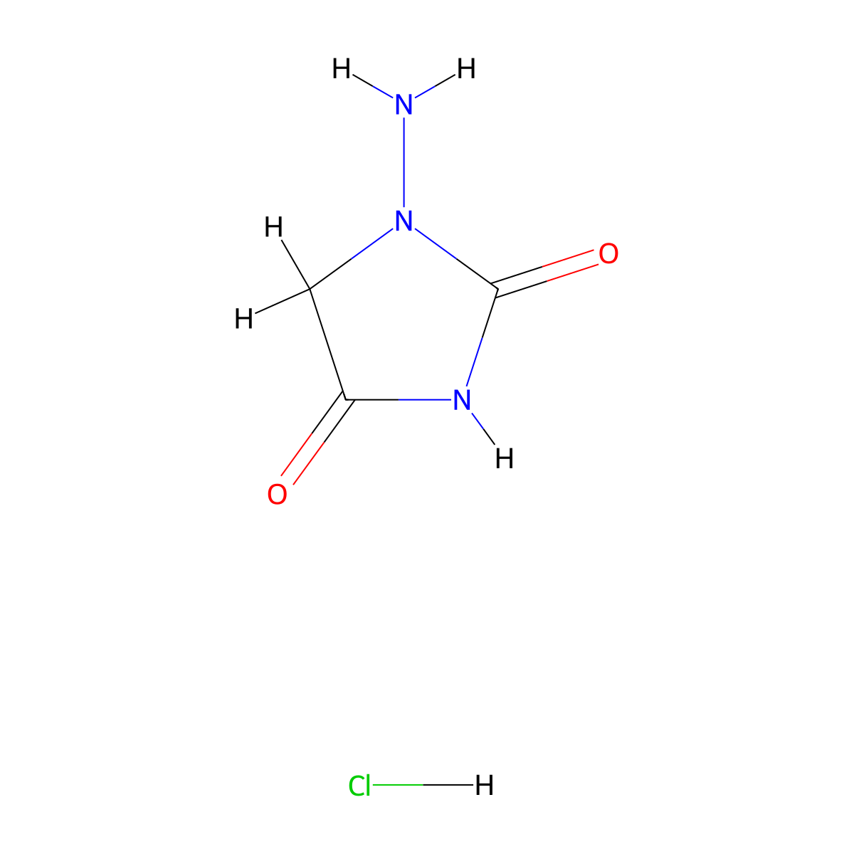 1-Aminohydantoin hydrochloride molecular structure, CAS 2827-56-7