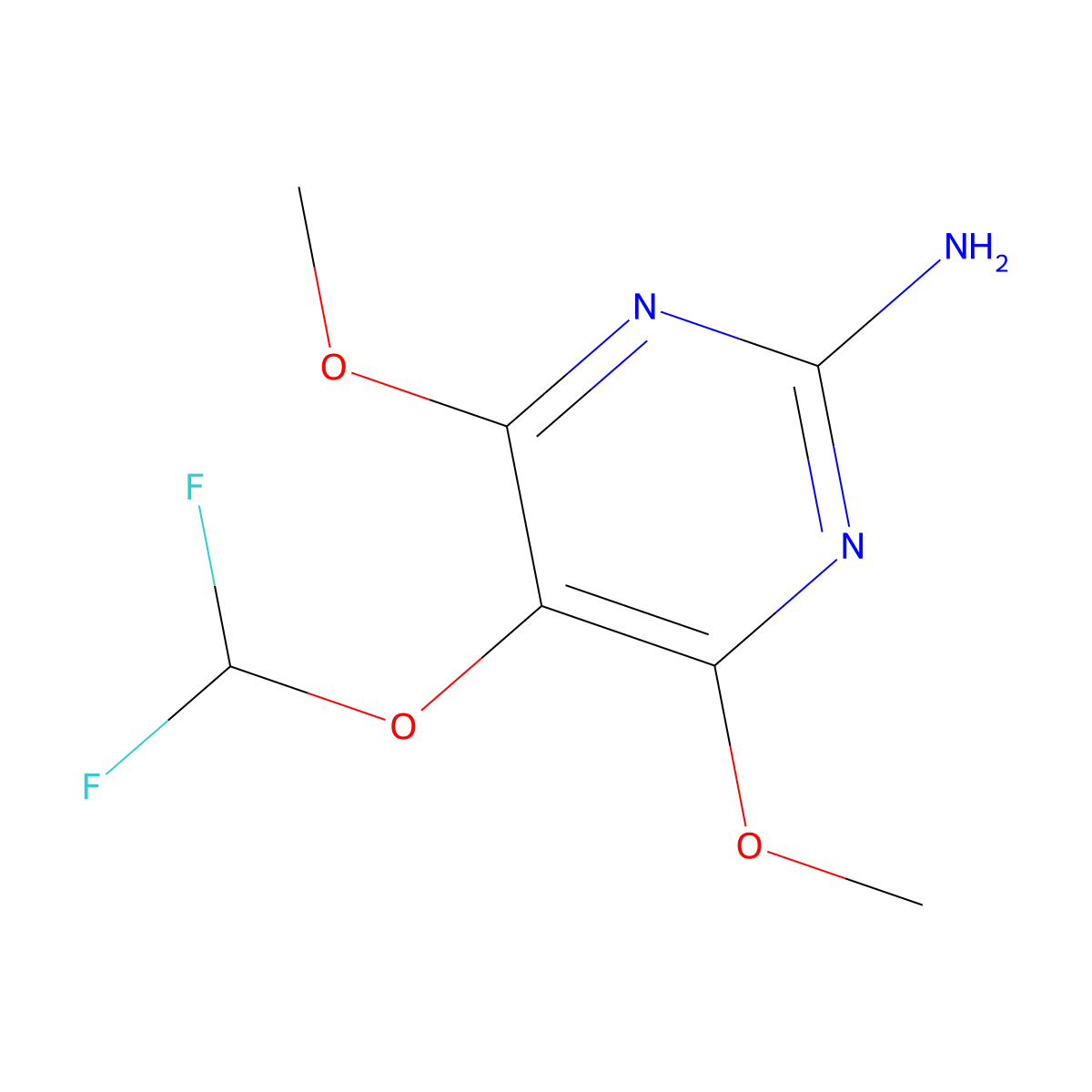 5-(Difluoromethoxy)-4,6-dimethoxy-pyrimidin-2-amine molecular structure, CAS 2827058-56-8