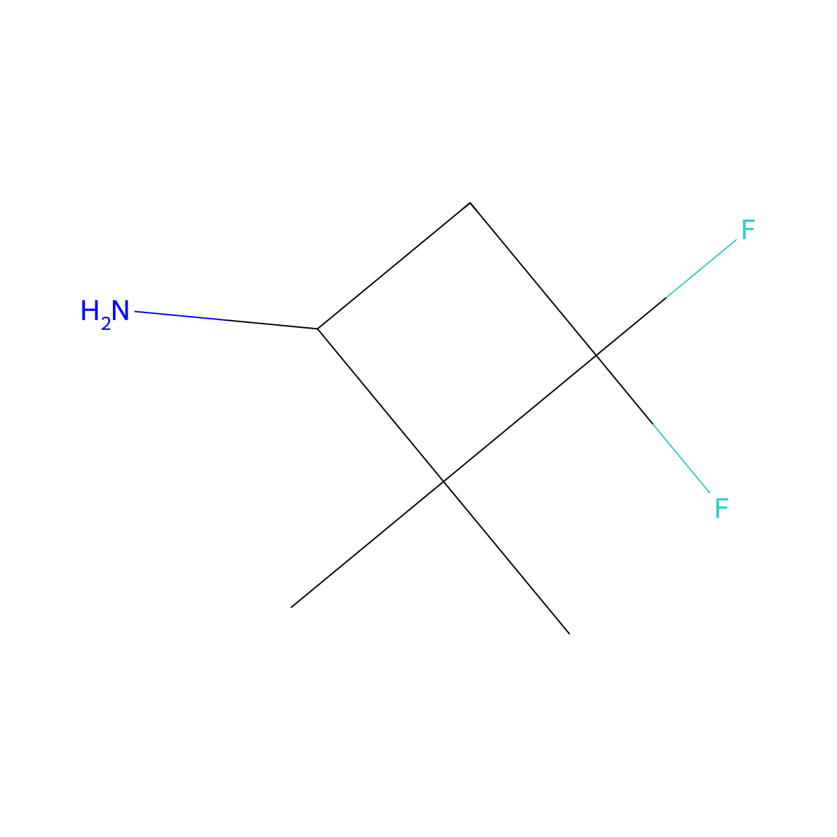 3,3-Difluoro-2,2-dimethylcyclobutan-1-amine molecular structure, CAS 2827140-73-6